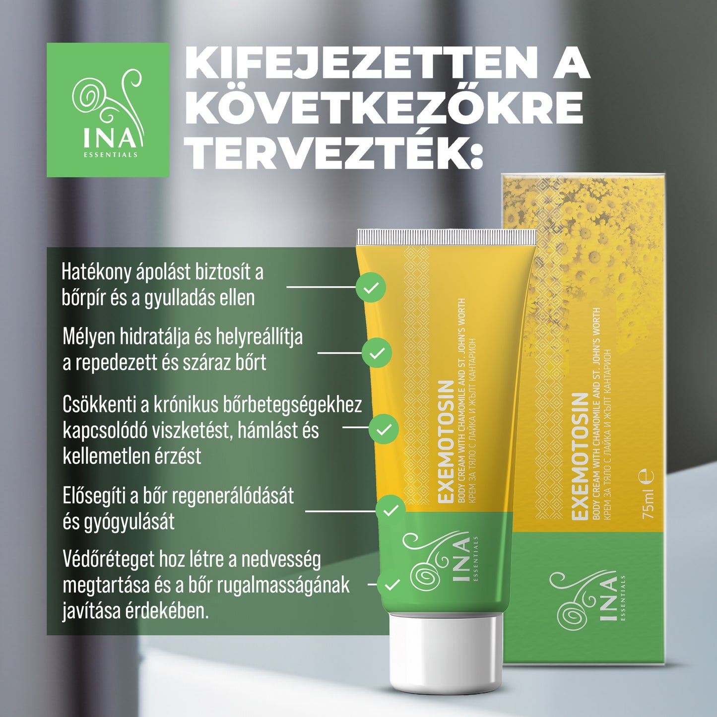 Vásároljon 2 krémet pikkelysömörre, ekcémára vagy irritált bőrre, és kapjon 1 organikus kamillavizet ajándékba