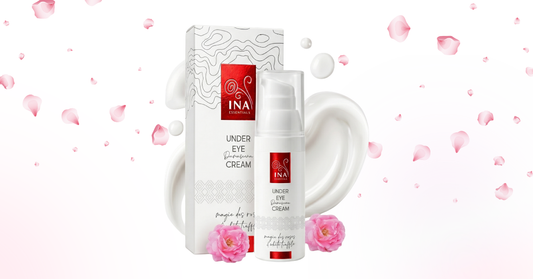 Öregedésgátló szemkörnyékápoló krém Rose Eye Lift díszdobozzal és rózsaszirmokkal
