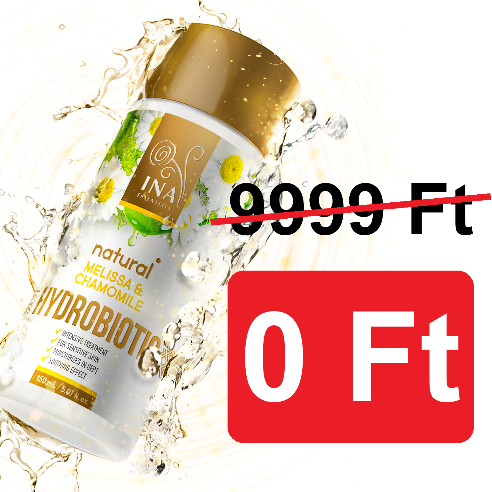 + Ajándék Hydrobiotic - Kamilla, Citromfű és Aloe Vera - intenzív nyugtató ápolás Érzékeny bőrre