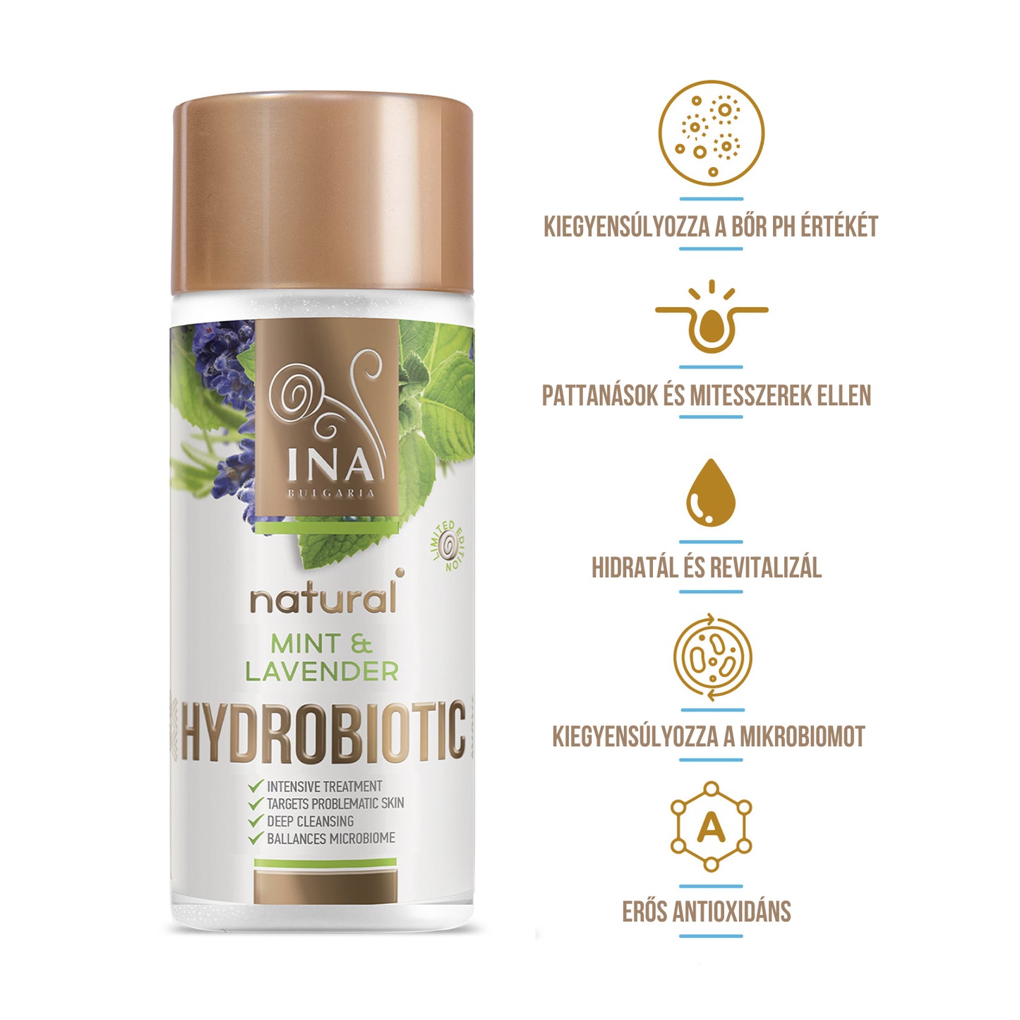 Hydrobiotic - Levendula és Menta - intenzív ápolás Pattanás ellen