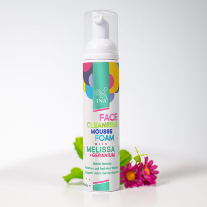Természetes Tisztító hab Arcra Citromfűvel és Geránium - minden bőrtípusra