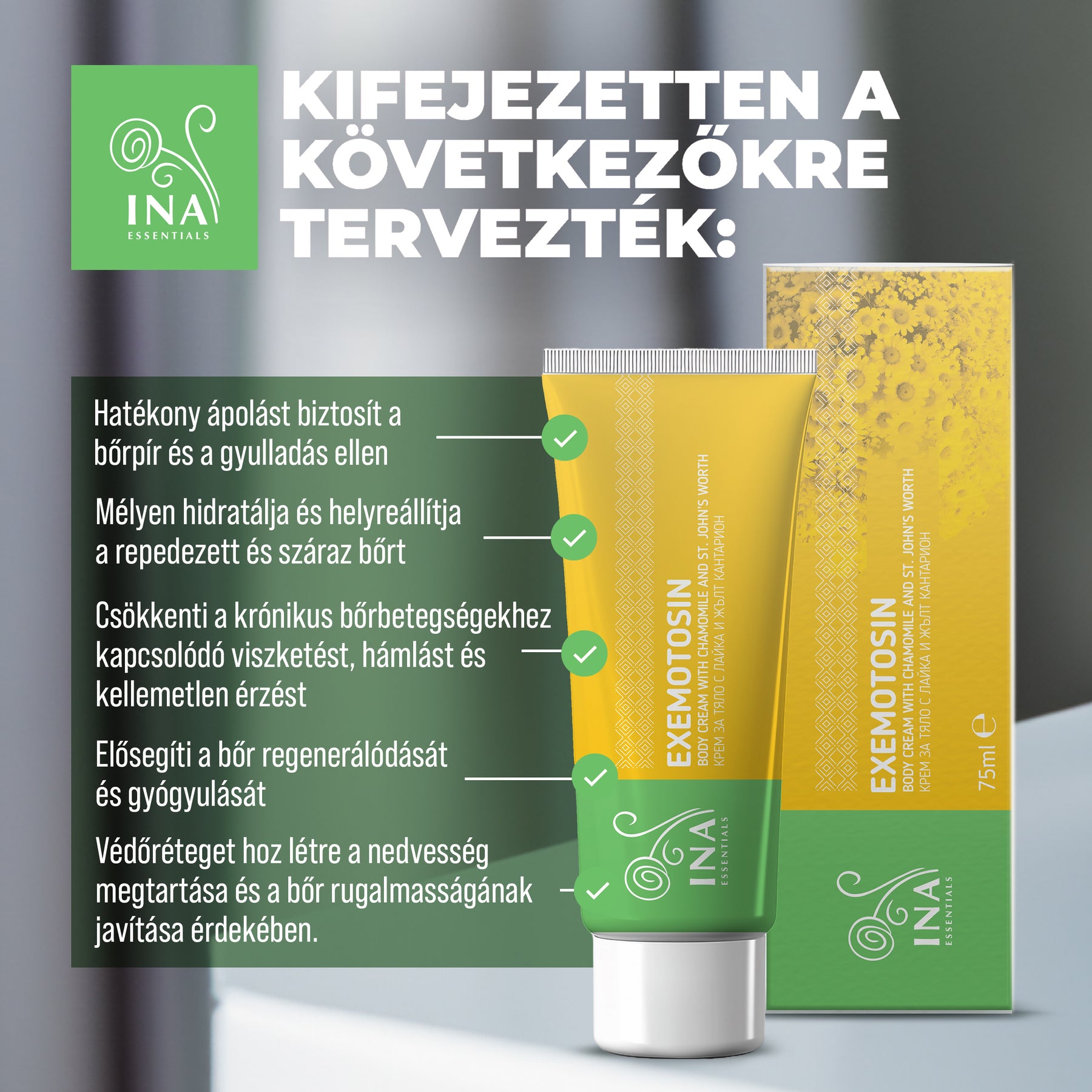 Krém pikkelysömörre, ekcémára és irritált bőrre - orbáncfűvel, kamillával és propolisszal