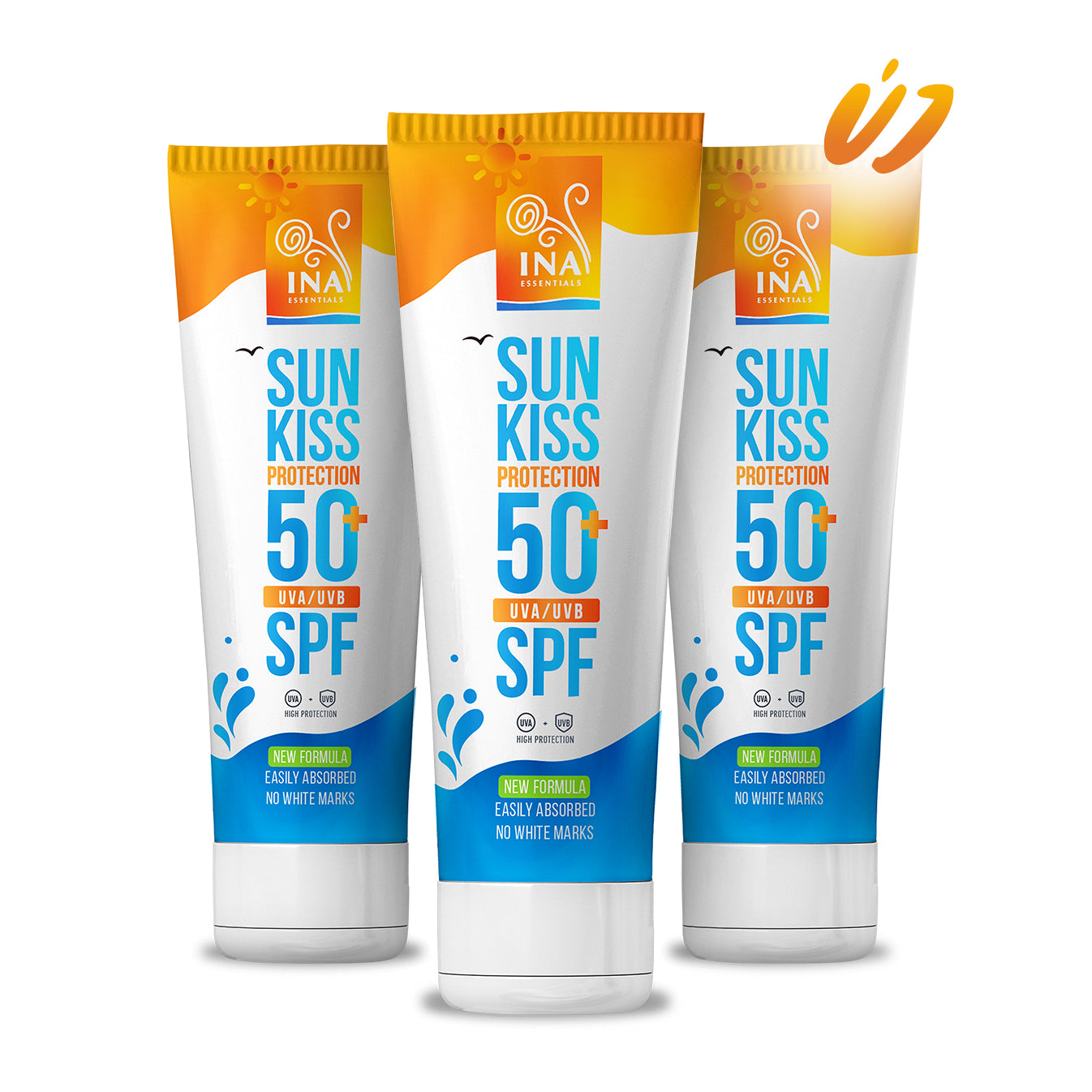 Családi csomag napvédelemhez - 2+1 Természetes napvédő krém arcra és testre SPF 50+ Organikus fehérfenyővel